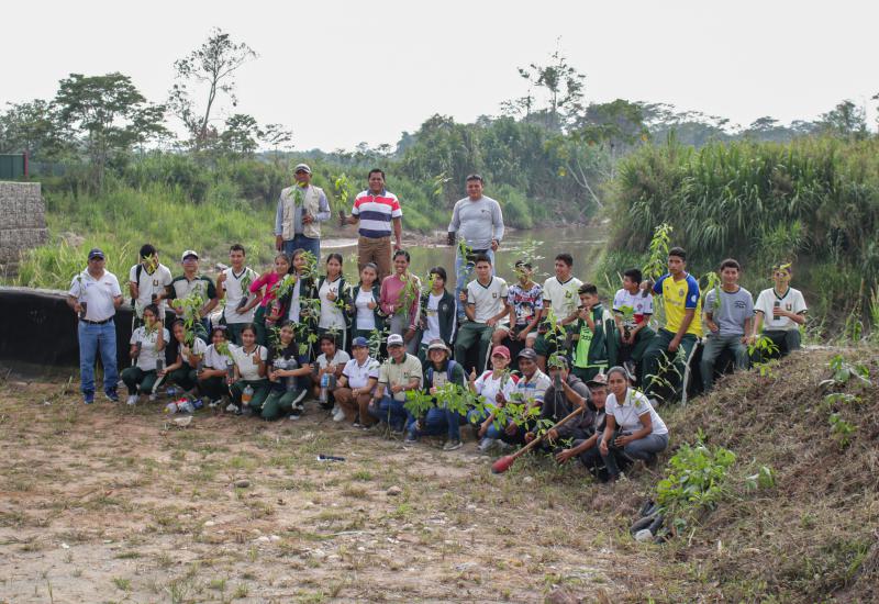 San Martín: Más de 200 escolares promotores ambientales de Nueva Cajamarca y Pósic participan en campaña ambiental “Sembremos Agua"