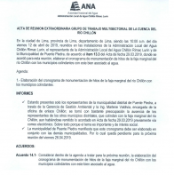 Acta de Reunion del Grupo de Trabajo Multisectorial de la Cuenca del Rio Chillon